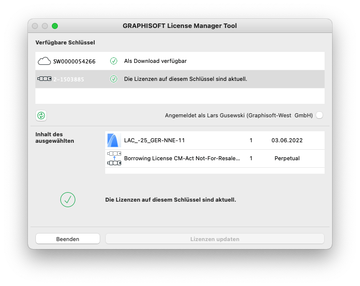 05 screenshot graphisoft license manager tool verfuegbare schluessel